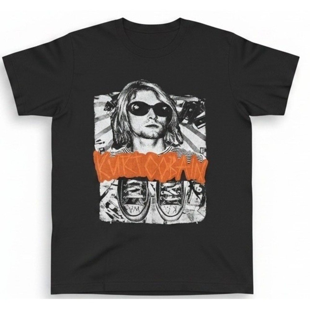 Kurt Cobain Nirvana S/S Men's Small T-Shirt Black Graphic Band Tee - Picture 1 of 1